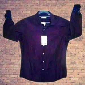 *NEW* RESOLUTION  Purple Button Down Shirt. Men's Medium. L/S Dobby Woven.